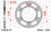 Corona AFAM 14203-51 in acciaio passo 520 SUZUKI RM 125 2006  -2011
